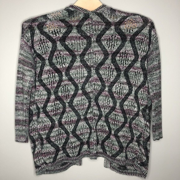 Soft Surroundings Women's Large Wool Blend‎ Loose Knit Cardigan Duster Sweater - Picture 2 of 4